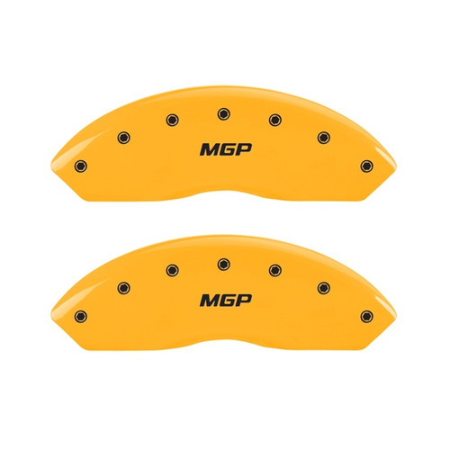 MGP 2 Caliper Covers Engraved Front MGP Yellow Finish Black Characters 1999 Chevrolet Tahoe