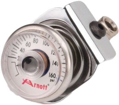 Pressure Gauge & Bracket Chrome