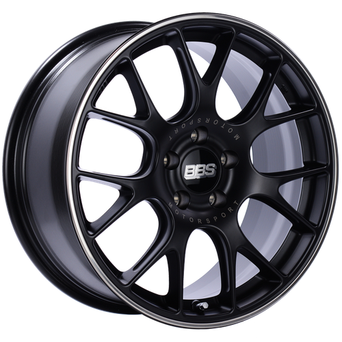 BBS CH-R 18x8.5 5x112 ET38 Satin Black Polished Rim Protector Wheel -82mm PFS/Clip Required