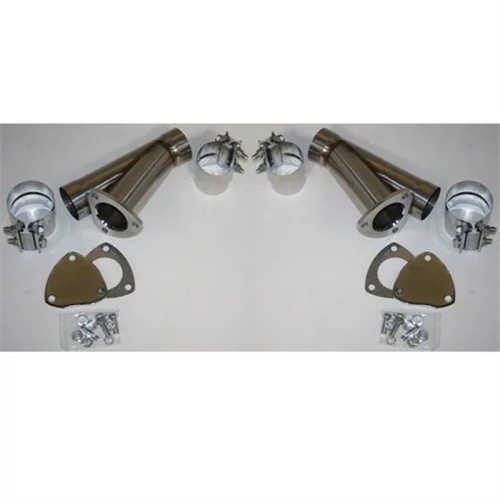 Granatelli 2.5in Stainless Steel Manual Dual Exhaust Cutout Kit w/Slip Fit Band Clamp