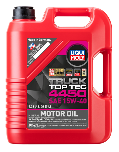 LIQUI MOLY 5L Top Tec Truck 4450 Motor Oil SAE 15W40