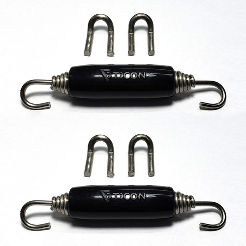 Stainless Bros Spring Tab Kit - 5 Pack SS304 (5 Springs 10 Hooks and 5 Black Silicone Sleeves)