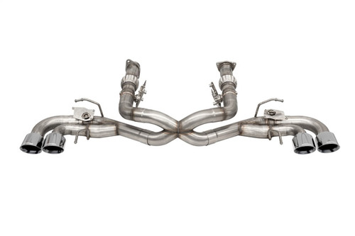 Corsa 2020-2025 Corvette C8 3in Valved Cat-Back 4.5in Pol Quad Tips - Fits Factory NPP Exhaust w/AFM