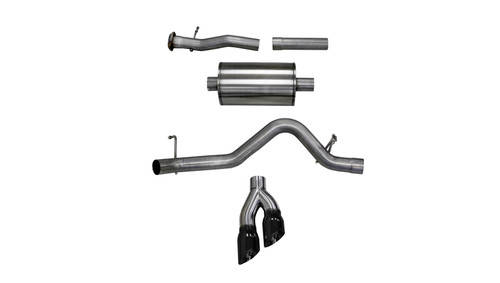Corsa 2017-22 Chevrolet Colorado 3.7L Extended Cab Sport Cat-Back System Single Rear Exit Black Tips