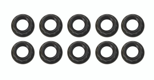Moroso 5/16in-24 12 Point Black Oxide Flange Nut - 10 Pack