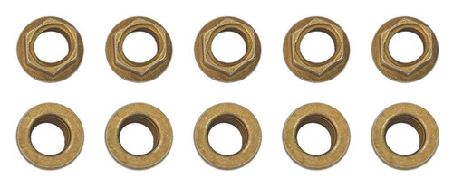 Moroso 1/4in-28 Zinc Flange Nut w/ Washer Face - 10 Pack