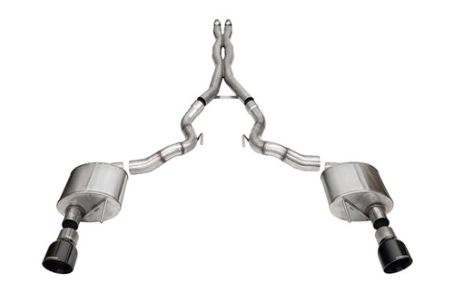 Corsa 24+ Frd MustangGT Conv Xtreme Cat-Back Ex.Sys 3.0in Dual Rear Ex w/4.5in Blk PVD ProSeries Tip