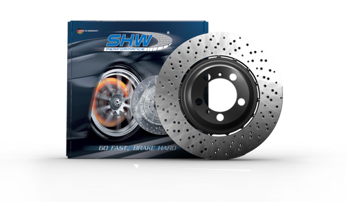 SHW 18-19 Porsche 911 Carrera 4 GTS w/o Ceramics Right Front Drill-Dimp LW Brake Rotor (9P1615302)