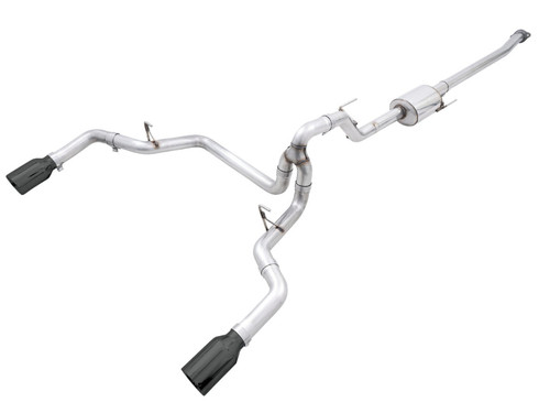 AWE Tuning 0FG 21+ Ford F150 Dual Split Rear Cat-Back Exhaust- 5in Diamond Black Tips