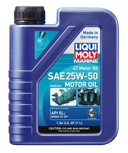 LIQUI MOLY 1L Marine 4T Motor Oil SAE 25W50