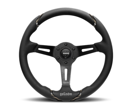 Momo Gotham Steering Wheel 350 mm - Black Leather/Black Spokes