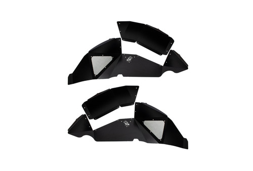 Fishbone Offroad 2018+ Jeep Wrangler JL Rear Pair Aluminum - Black Powdercoat Inner Fenders