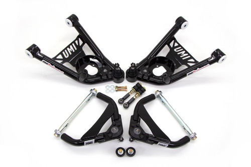 UMI Performance 64-72 GM A-Body Tubular Upper & Lower Front A-Arm Kit- Delrin Bushings