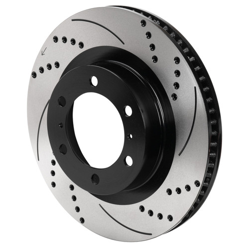 Wilwood 6x5.5 SRP Drilled & Slotted Black Electro Coat Rotor RH