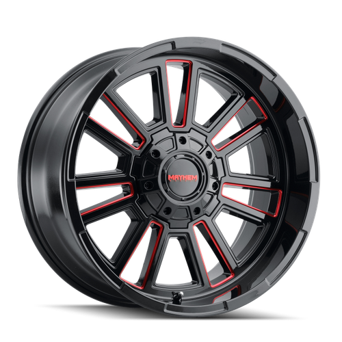 Mayhem 8115 Apollo 20x10 / 8x170 BP / -19mm Offset / 125.2mm Hub Black w/ Prism Red Wheel
