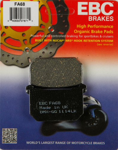 Brake Pads Fa68 Organic