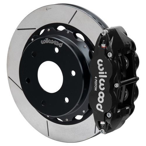 Wilwood 03-08 Audi A4 Forged Narrow Superlite 4R Rear Big Brake Kit 12.88in Slot Rotor - Black