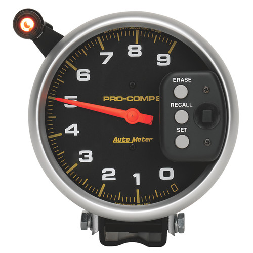 AutoMeter Gauge Tach 5in. 9K RPM Pedestal W/ Quick Lite & Peak Memory Pro-Comp