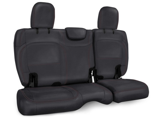 PRP 2018+ Jeep Wrangler JL/2 Door Rear Bench Cover - Black with Red Stitching