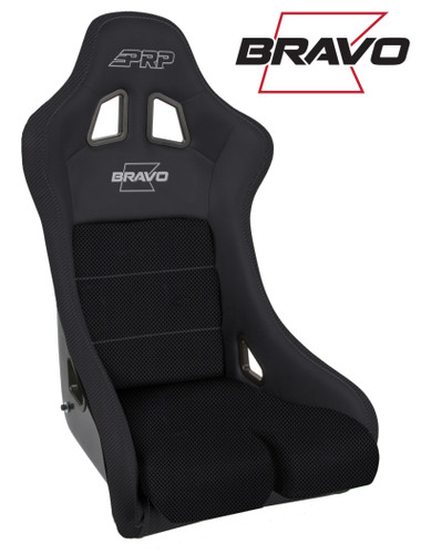 PRP Bravo Composite Seat- Black (PRP Silver Outline/Bravo Silver- Black Stitching)