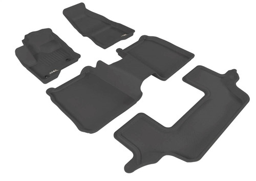 3D MAXpider 09-19 Ford Flex w/ 2nd Row Center Console Kagu Black Full Set (2 EYELETS)