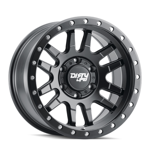 Dirty Life 9309 Canyon Pro 17x9/5x127 BP/-12mm Offset/71.5mm Hub Matte Black Wheel - Not Beadlock
