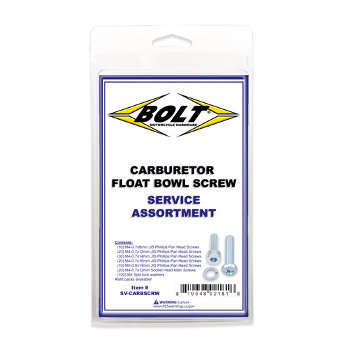 Carburetor Float Bowl Screws Assortment 210 Piece Kit