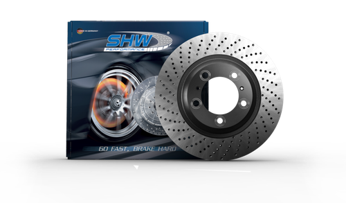 SHW 2016 Porsche Boxster Spyder w/o Ceramics Right Rear Cross-Drilled MB Brake Rotor (98135240400)