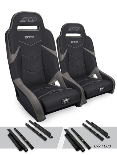 PRP Polaris General GT3 Suspension Seats Kit (Pair) - Black & Gray