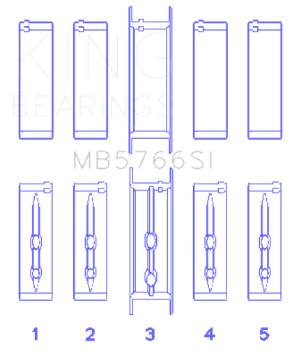 King Engine Bearings GM LS1/2/4/6 (Housing Bore +.010) (Size STD) Main Bearing Set