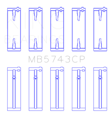King Engine Bearings Isuzu 4HK1 (Size 0.75 Oversized) Main Bearing Set