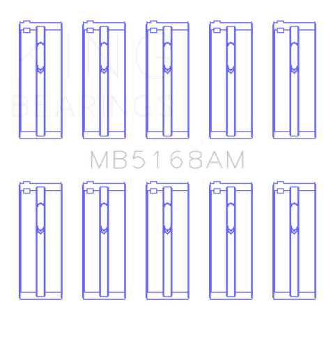 King Acura F22B1 / Honda F22A1/F22A6/F22B1/F22B2/F22B6 0.50 Oversized Main Bearing Set