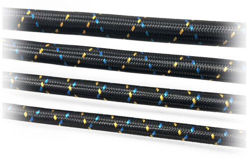 GReddy AN12 REUSABLE HOSE NYLON BRAIDED BLACK/GOLD/BLUE (PRICED PER FOOT)