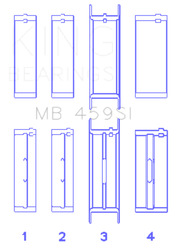 King Engine Bearings Ford V-6 183. (Size +0.25mm) Main Bearing Set