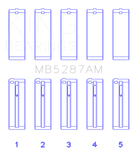 King Engine Bearings Toyota 1ZZ-FE (Size .25) Main Bearing Set