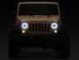 Raxiom 07-08 Jeep Wrangler JK Hi Output LED Headlights/Angel Eye DRL- Black Housing- Clear Lens