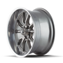 Ridler 650 18x8 / 5x127 BP / 0mm Offset / 83.82mm Hub Gloss Grey Polished Wheel