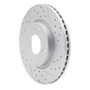 R1 07-14 Nissan Sentra Front Right Drilled & Slotted Geo-Carbon Rotor