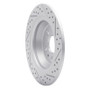 R1 13-20 Ford Fusion Rear Left Drilled & Slotted Geo-Carbon Rotor