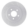R1 05-14 Ford Mustang Rear Right Drilled & Slotted Geo-Carbon Rotor