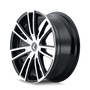Kraze KR183 Spectra 20x8.5 / 5x108/114.3 BP / 38mm Offset / 72.62mm Hub Gloss Black Machined Wheel
