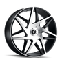 Kraze KR192 Phase 22x8.5 / 5x115/120 BP / 38mm Offset / 74.1mm Hub Gloss Black Machined Wheel