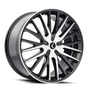 Kraze KR185 Double Down 22x8.5 / 5x108/114.3 BP / 38mm Offset / 73mm Hub Gloss Black Machined Wheel