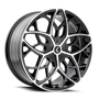 Kraze KR184 Ricochet 22x8.5 / 5x115/120 BP / 38mm Offset / 74.1mm Hub Gloss Black Machined Wheel