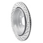 R1 10-24 Infiniti Qx80 Rear Left Drilled & Slotted Geo-Carbon Rotor