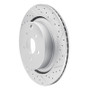R1 09-24 Infiniti Q70 Rear Right Drilled & Slotted Geo-Carbon Rotor