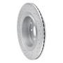 R1 09-24 Infiniti Q70 Rear Right Drilled & Slotted Geo-Carbon Rotor