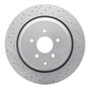 R1 09-24 Infiniti M56 Rear Left Drilled & Slotted Geo-Carbon Rotor