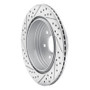 R1 05-12 Nissan Pathfinder Rear Right Drilled & Slotted Geo-Carbon Rotor