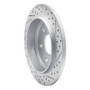 R1 04-15 Infiniti Qx56 Rear Left Drilled & Slotted Geo-Carbon Rotor